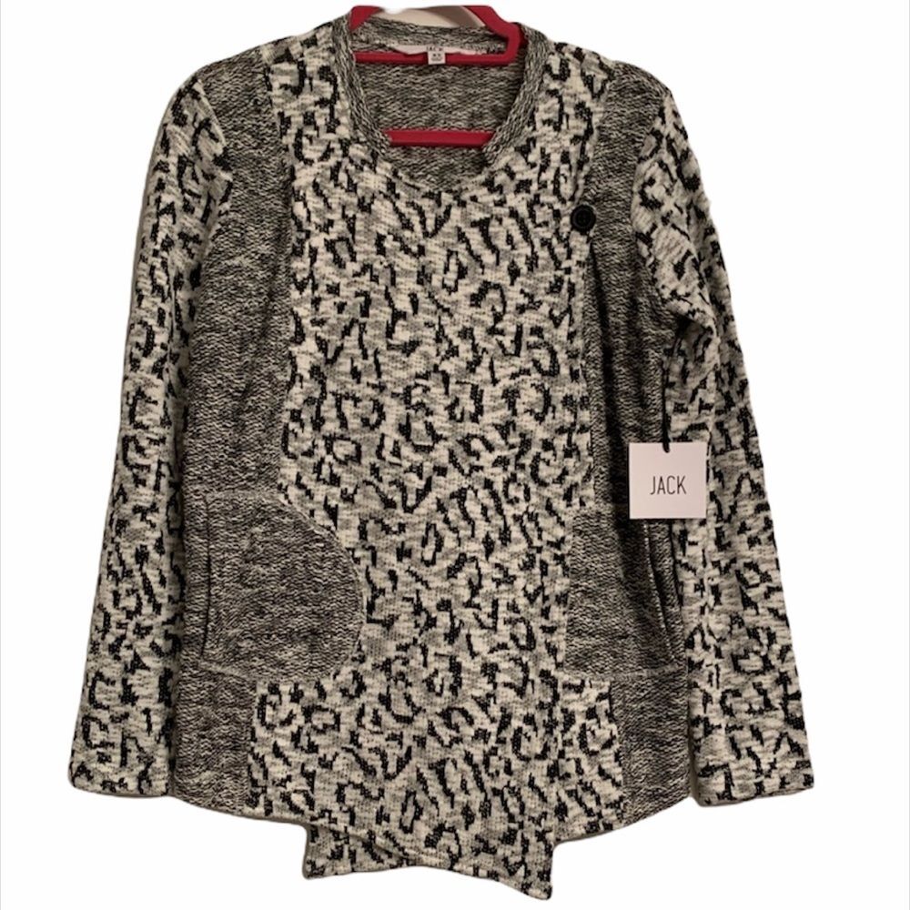 Animal Print Sweater Jacket Jack BB Dakota By Steve Madden NEW Size XS